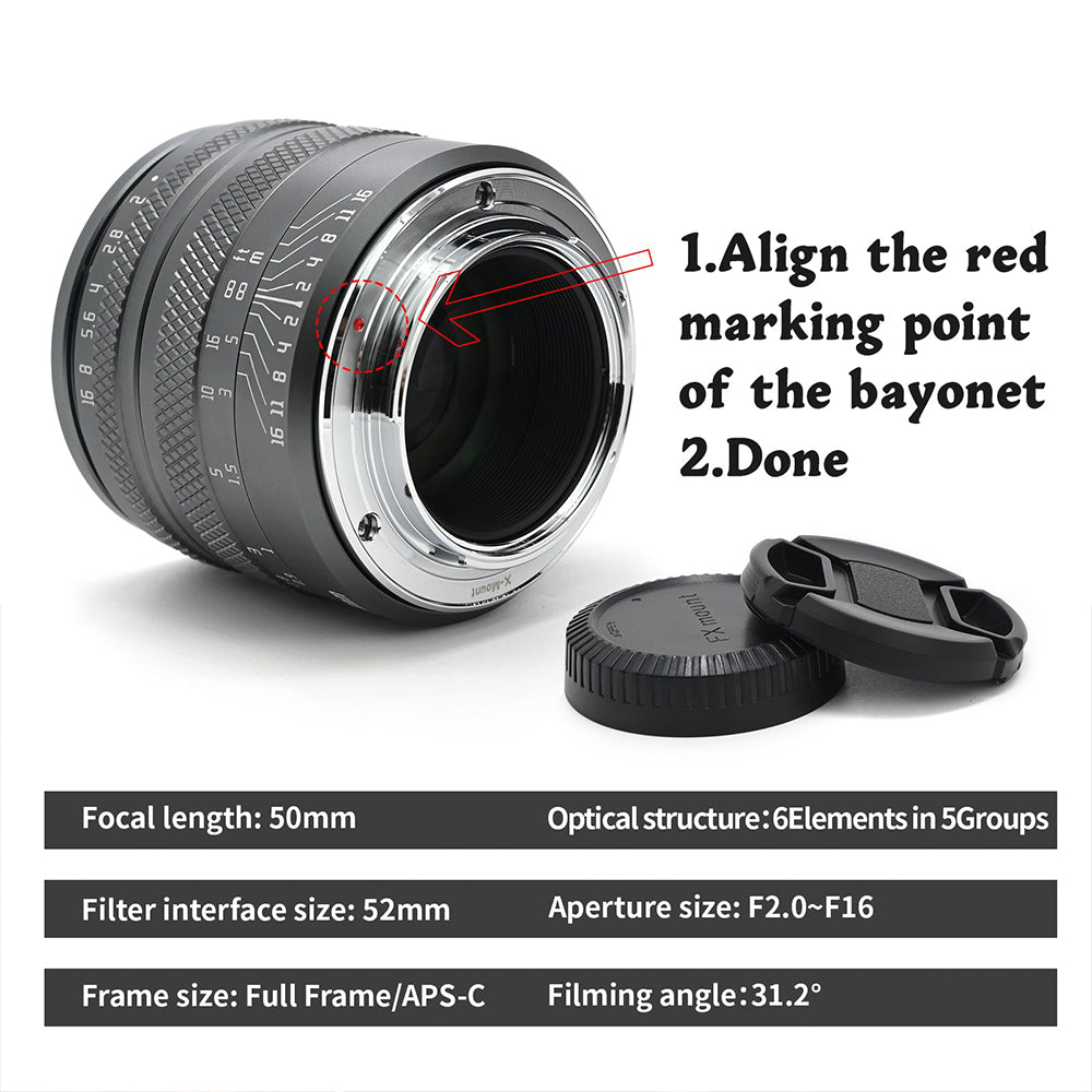 50mm F2.0 Full-frame Portrait Lens for E/FX/EOS-R/EOS-M/L/Z