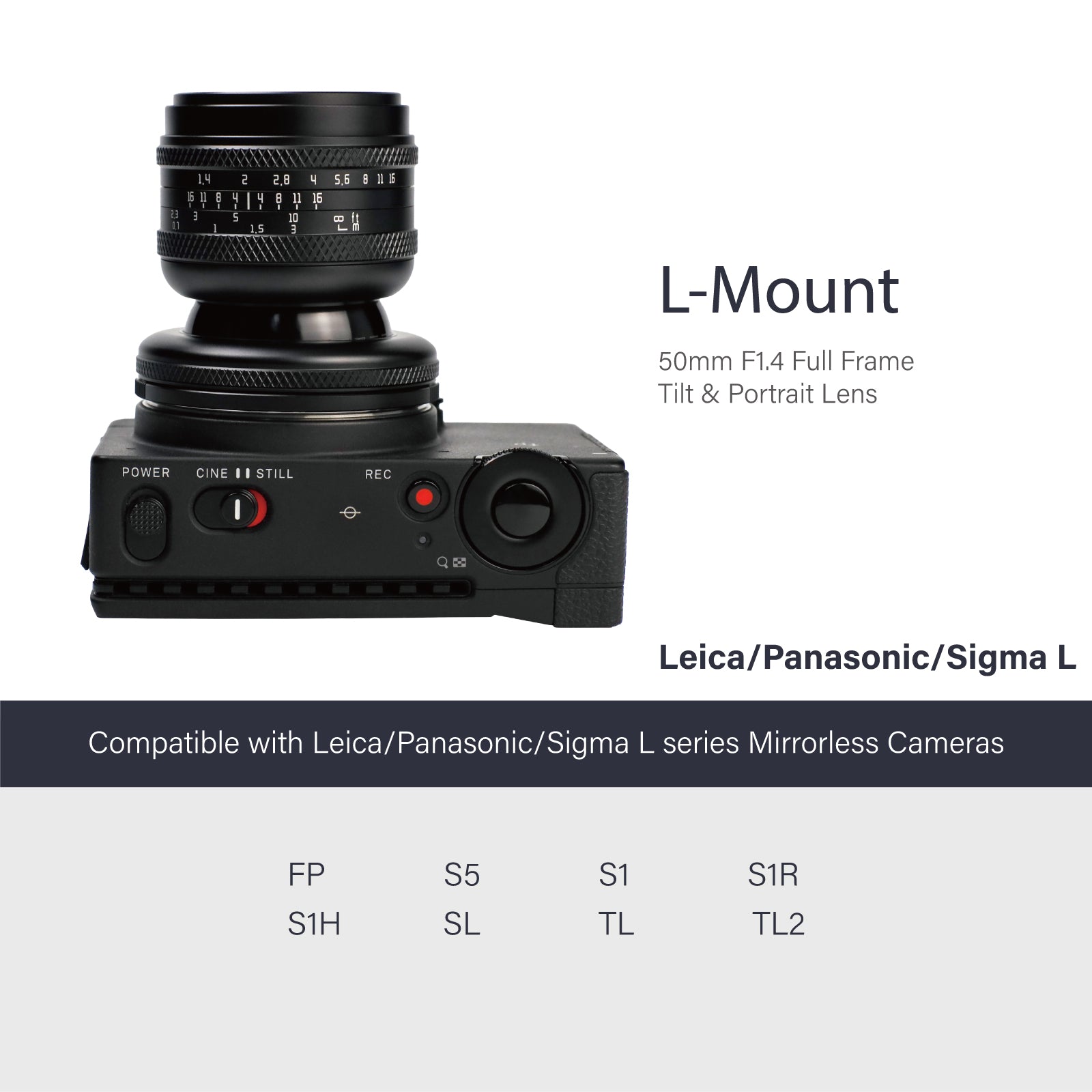 50mm F1.4 Full-frame Tilt lens for E/FX/EOS-R/L – AstrHori