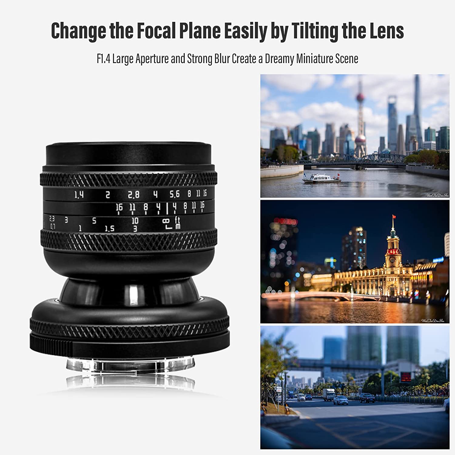 50mm F1.4 Full-frame Tilt lens for E/FX/EOS-R/L/M43/Z